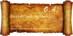 Oszlányi Atlasz névjegykártya